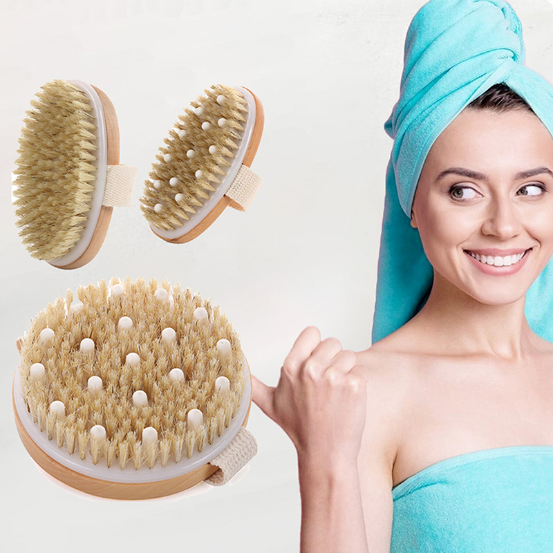 Dry Brush Body - 1Pcs Exfoliating Wooden Body Massage Shower