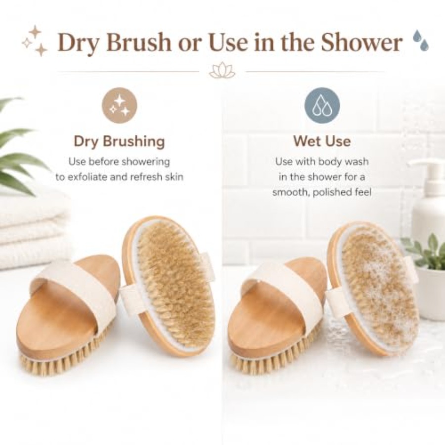 Dry Body Brush 2 Pack, Natural - Dry Brush Body review and price