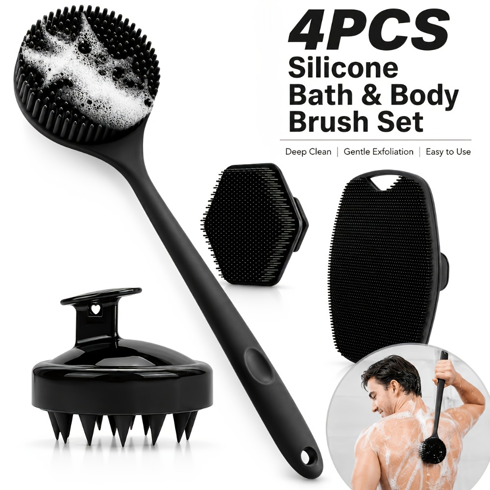 4PCS Set Silicone Body Scrubbe - Dry Brush Body review and price