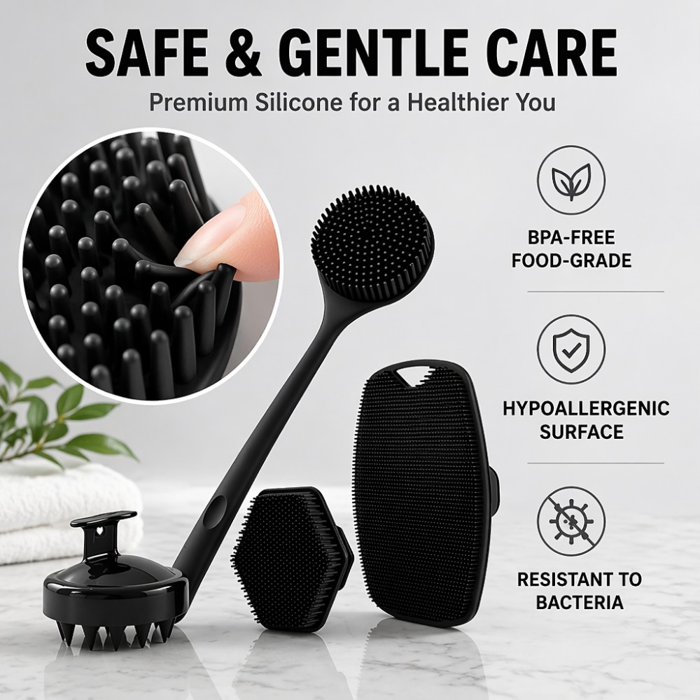 4PCS Set Silicone Body Scrubbe - Dry Brush Body review and price