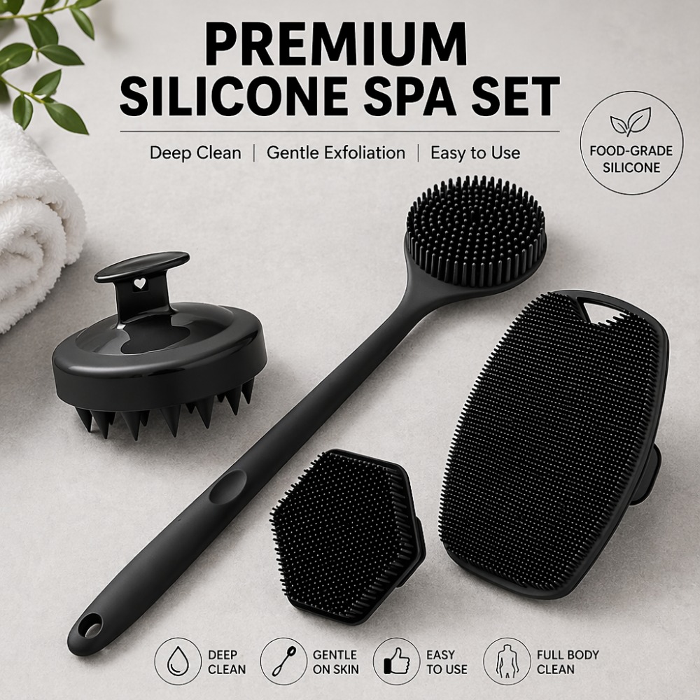 4PCS Set Silicone Body Scrubbe - Dry Brush Body review and price