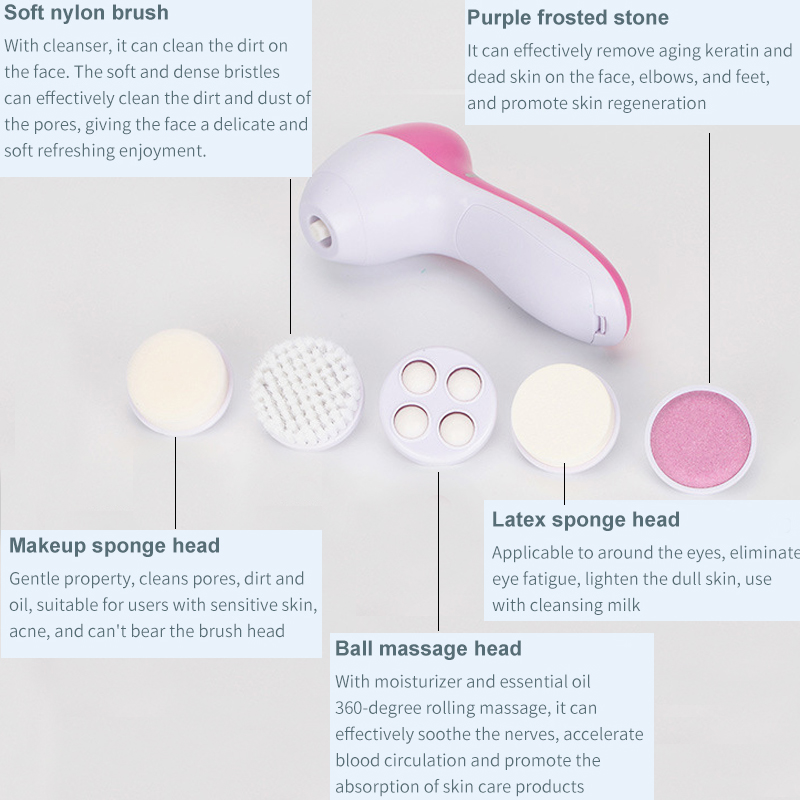 5 IN 1 Face Cleansing Brush Wa - Dry Brush Body review and price